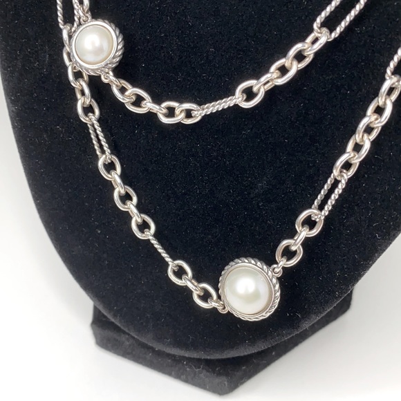 David Yurman Pearl Sterling Necklace Chain - Picture 2 of 16